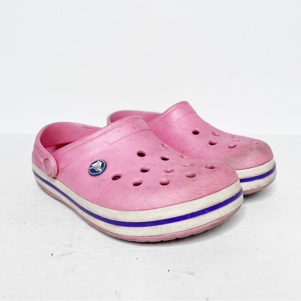 Crocs Classic Rubber Slide On Mules Pink Size 3 Little Girls